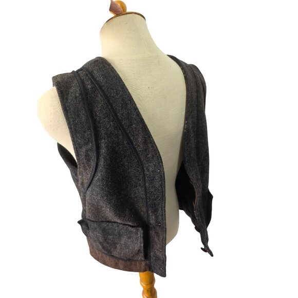 Vintage Banana Republic Wool Blend Vest Men Sz S Brown Gray Stripe Hong Kong - Picture 11 of 13